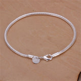 925 Silver 3mm Snake Chain Bracelet 8 Inch