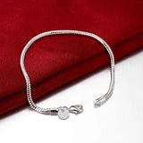 925 Silver 3mm Snake Chain Bracelet 8 Inch