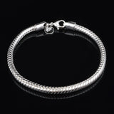 925 Silver Bracelet Bangle For Women 3mm 4mm Snake Bone Bracelets Jewelry