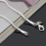 925 Silver Bracelet Bangle For Women 3mm 4mm Snake Bone Bracelets Jewelry