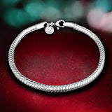 925 Silver Bracelet Bangle For Women 3mm 4mm Snake Bone Bracelets Jewelry