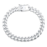 925 Silver Cuban Chain Bracelet 10mm for Men Women