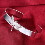 925 Silver Dragonfly Animal Bracelet for Women Charm Jewelry Gift