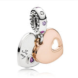 925 Silver Bracelet Love Pendant Snake Bone Set