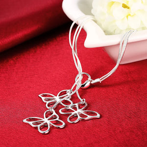 925 Silver Butterfly Snake Chain Bracelet Wedding Party Charm Jewelry