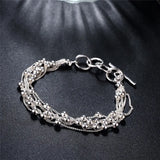 925 Silver Bracelet for Women with Tassels Beads