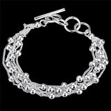 925 Silver Bracelet for Women with Tassels Beads
