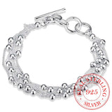 925 Silver Bracelet for Women with Tassel Beads