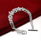 925 Silver Bracelet for Women with Tassels Beads