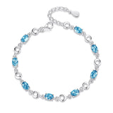 925 Silver Bracelet with Sea Diamond for Women Chain