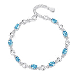 925 Silver Bracelet with Sea Diamond for Women Chain 16 + 3 Cm