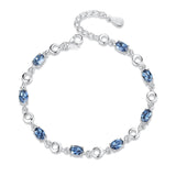 925 Silver Bracelet with Sea Diamond for Women Chain