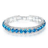 925 Silver Bracelets Zircon Charm Bangles Bracelets Green for Women