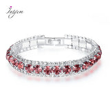 925 Silver Bracelets Zircon Charm Bangles Bracelets Green for Women
