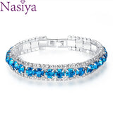 925 Silver Bracelets Full Zircon Charm Bangles