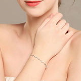 925 Silver Zircon Bangle Bracelet for Women