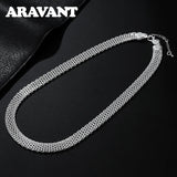 925 Silver Braided Chain Necklace Men Women Jewelry