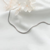 925 Silver Crystal Choker Necklace for Women Wedding