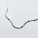 925 Silver Crystal Choker Necklace for Women Wedding