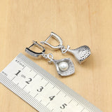 925 Silver Pearl Zircon Wedding Jewelry Set