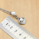 925 Silver Pearl Zircon Wedding Jewelry Set