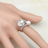 925 Silver Pearl Zircon Wedding Jewelry Set