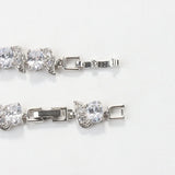 925 Silver Bridal Wedding Accessories CZ Bracelet Bangle For Women