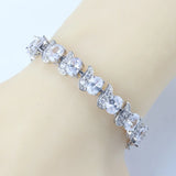 925 Silver Bridal Wedding Accessories CZ Bracelet Bangle For Women