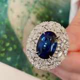 925 Silver Colorful Sapphire Adjustable Ring for Women