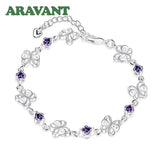 925 Silver Butterfly Bracelet Chains For Women Jewelry