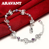 925 Silver Butterfly Bracelet Chains For Women Jewelry