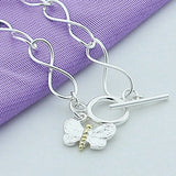 925 Silver Butterfly Charm Bracelet for Women