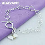 925 Silver Butterfly Charm Bracelet for Women