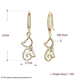 925 Silver Cat Zircon Earrings Female Crystal from Austrian Sweet Earrings