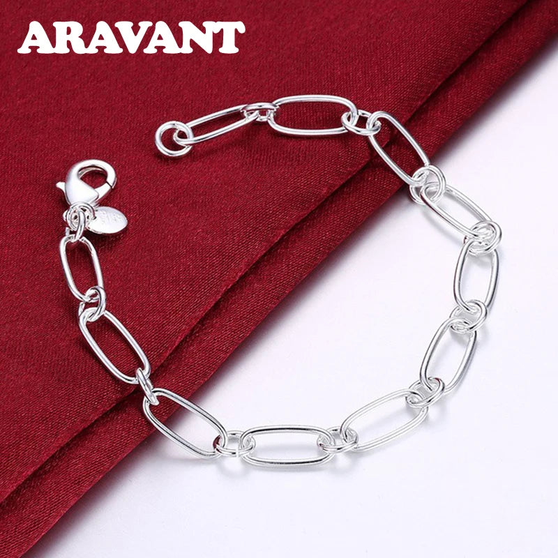 925 Silver Chain Bracelet for Women Wedding Jewelry