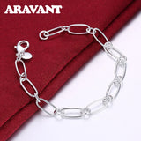 925 Silver Chain Bracelet for Women Wedding Jewelry