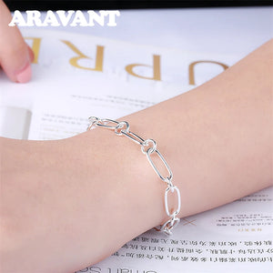 925 Silver Chain Bracelet for Women Wedding Jewelry