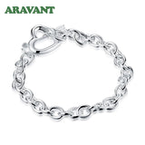 925 Silver Heart Link Bracelet Women