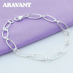 925 Silver Chain Charm Bracelet For Women Silver Jewelry
