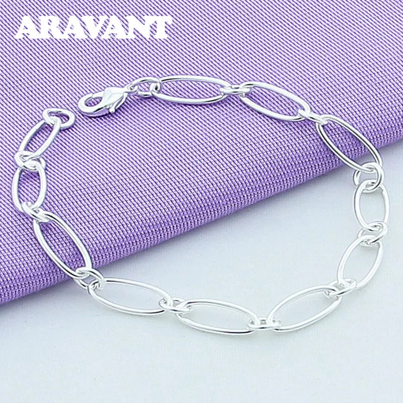 925 Silver Chain Charm Bracelet For Women Silver Jewelry
