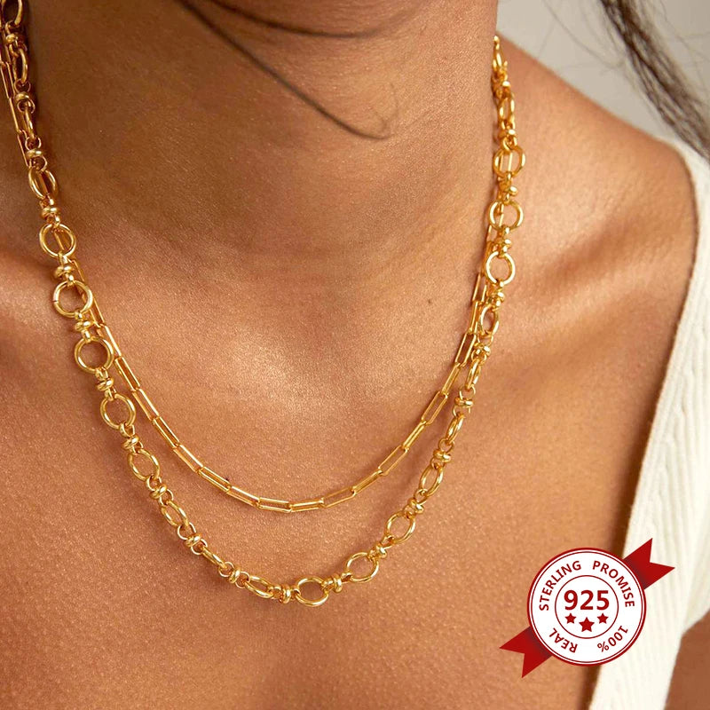 925 Silver Chain Minimalist Necklaces For Woman Girls