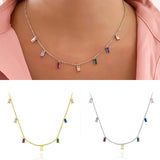 925 Silver Chain Crystal CZ Pendant Necklace For Lovers