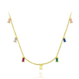 925 Silver Chain Crystal CZ Pendant Necklace For Lovers