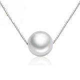 925 Silver Chain Pearl Ball Necklace Wedding Pearls Jewelry