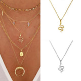 Snake Pendant Choker Necklace for Women 925 Silver Chain Personalized Animal