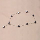 925 Silver Chain Multi Pearl Necklace For Women