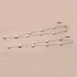 925 Silver Chain Multi Pearl Necklace For Women