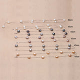 925 Silver Chain Multi Pearl Necklace For Women