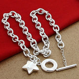 925 Silver Star Pendant Necklace High Jewelry