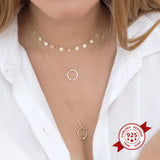 925 Silver Chain Sun Pendant Necklace Women Clavicle Chain Jewelry Gift